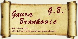 Gavra Branković vizit kartica